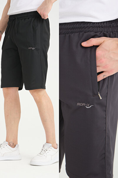 RDR-X Erkek Siyah - Füme Dalgıç Kumaş 2'li Şort Paketi