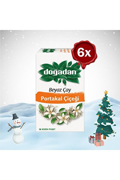 Doğadan مجموعة عيد الميلاد الشهيرة، شاي أبيض بزهر البرتقال، 34 جرام، 18 قطعة × 6