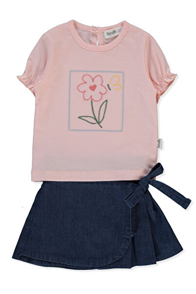 Bebetto TENCEL ŞORT ETEK 2Lİ TAKIM (FLOWER GIRL) LACİVERT