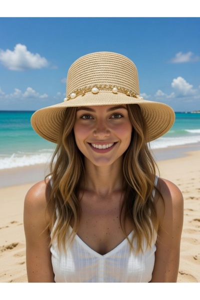 Deeplively قبعة نسائية من القش للشاطئ صيفية ذات جودة عالية - قابلة للطي - قاب...