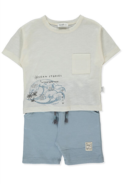 Bebetto طقم شورتات رياضية من قطعتين (للسباحة) باللون النيلي