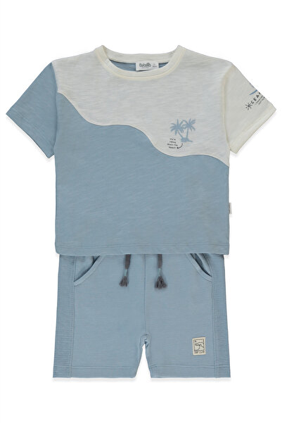 Bebetto طقم شورتات رياضية من قطعتين (للسباحة) باللون النيلي