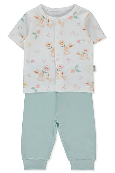 Bebetto طقم بيجامة صغيرة بدون جوارب من إنترلوك مكون من قطعتين (MY SUN) لون نع...