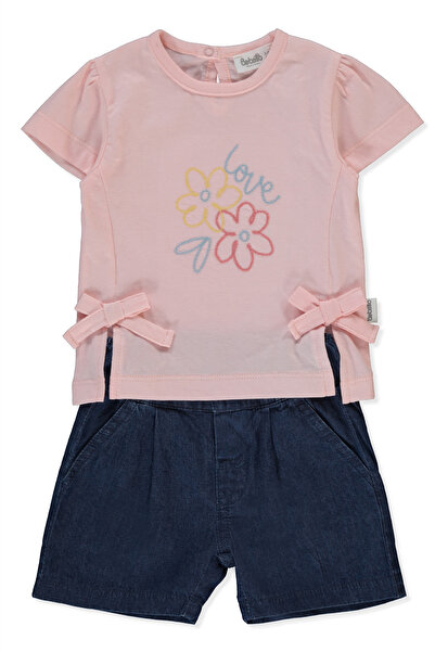 Bebetto Tencel Shorts 2-Piece Set (Flower Girl) Dark Blue
