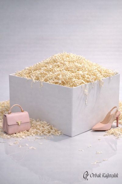 Orbak Kağıt Krem Kırpık Kağıt 25 Gr | Z Zigzag Kutu Dolgu ve Süsleme Kağıdı |...