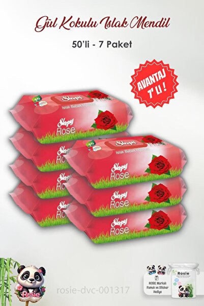 Sleepy 7 قطع من مناشف الأطفال سليبي روز المعطرة - 50 قطعة وروزي