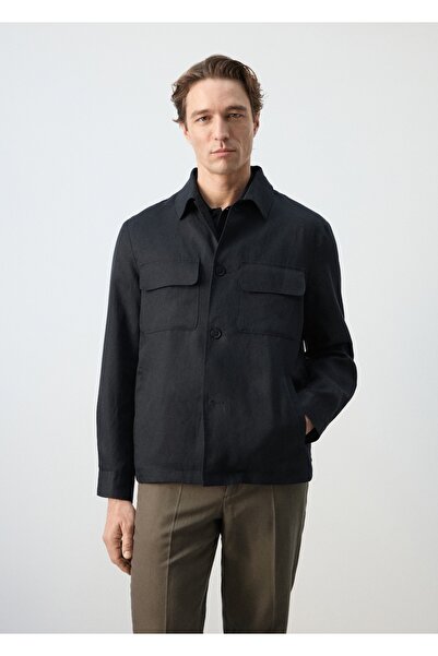 MANGO Man Sırtı büzgülü lyocell ceket