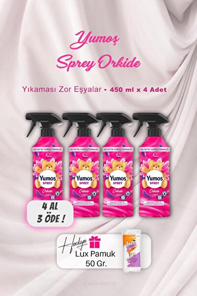 Yumoş 4 AL 3 ÖDE Sprey Orkide 450 ml, Pamuk Hediyeli