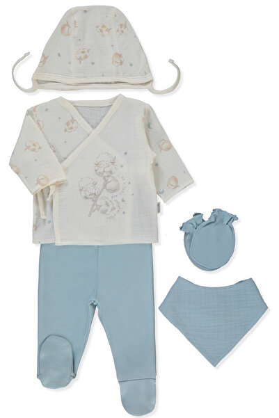 Bebetto Muslin Zibin Set of 5 (Pillowy) Blue
