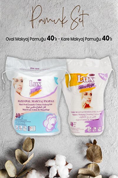 Disk Oval Makyaj Pamuğu 40' lı ve Disk Kare Makyaj Pamuğu 40' lı