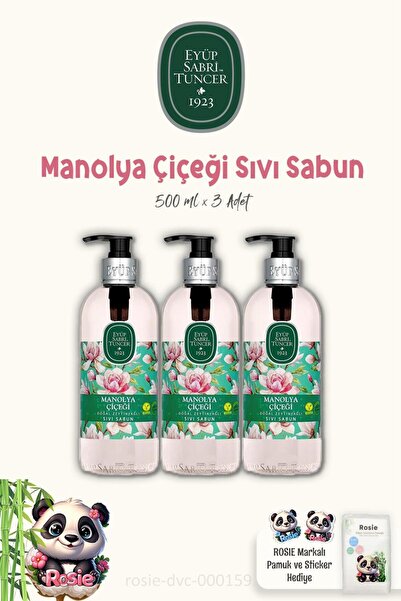 Eyüp Sabri Tuncer روزي قطن 60 قطعة 3 قطع صابون زهرة الماغنوليا 500 مل