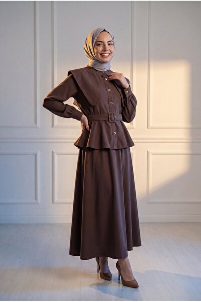 MİHRA STORE Σετ Φούστας με Γιακά Ναυτικού και Στενή Εφαρμογή στη Μέση - EK829...