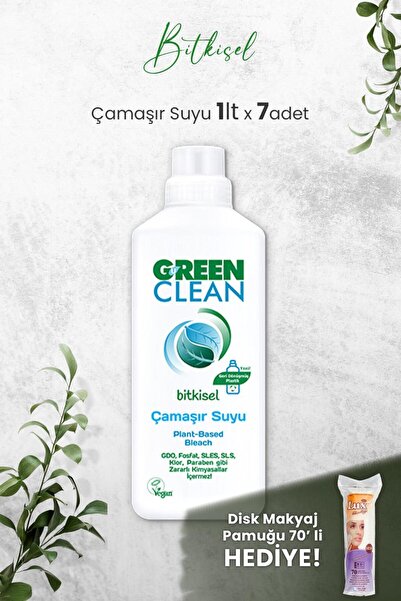 Green Clean U Bitkisel Çamaşır Suyu 1 L x 7 Adet ve Hediyeli