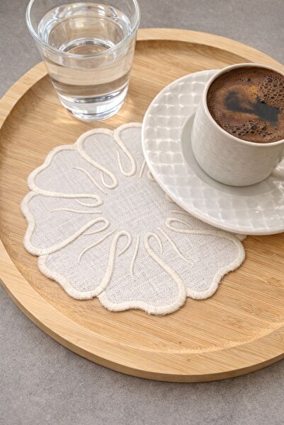 Mora Tekstil Set of 6 Floral Embroidered Presentation Napkins – Linen Fabric ...