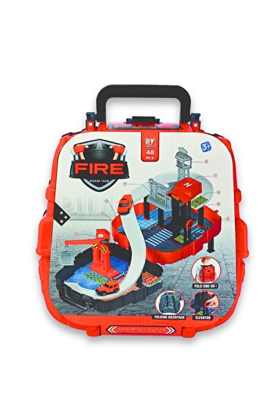 SHOP AND JOY Çantalı İtfaiye Oyun Seti - 48 Parça Taşınabilir Sırt Çantalı İt...