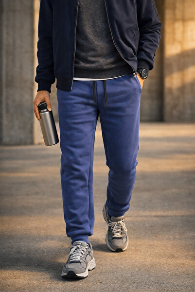 Souris Ανδρικό παντελόνι φούτερ Indigo Relaxed Fit 3 κλωστών Σ επένδυση fleec...