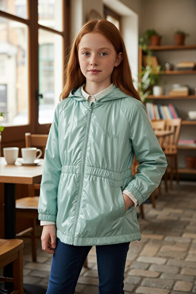 Verscon Mint Yeşili Kız Çocuğu Yağmurluk