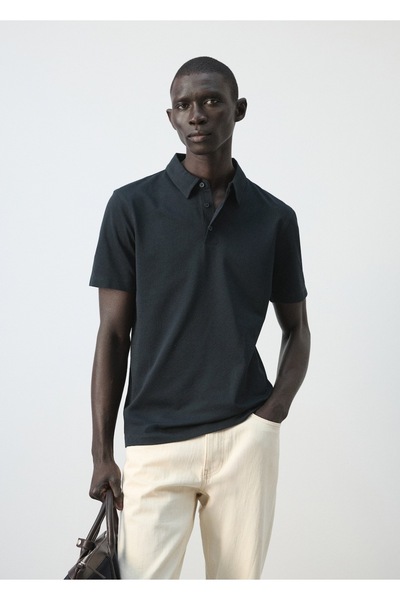 MANGO Man Slim fit piqué polo