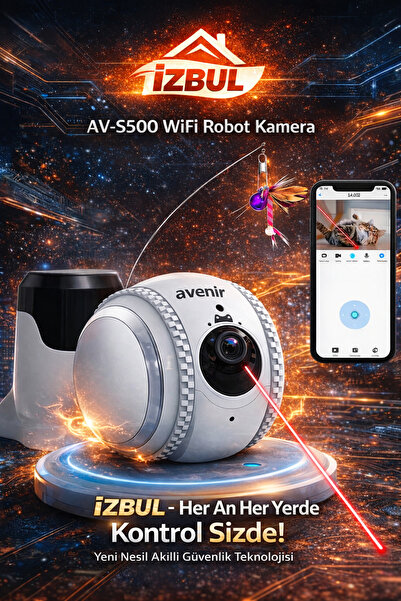 AVENİR Av-s500 Yeni Nesil Akılı Wi-fi Robot Kamera 4k ,renkli Gece Görüşlü 4m...