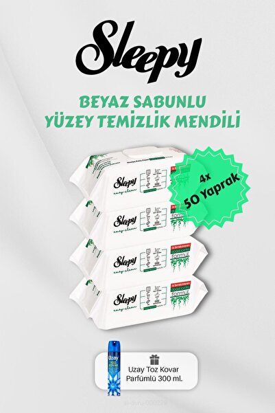 Sleepy 200 Adet Beyaz Sabunlu Havlu, Mobilya Cilası Hediyeli