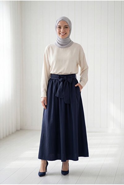 MİHRA STORE Φούστα αλεξίπτωτου Diba Kuşaklı - BN4107 Ναυτικό μπλε