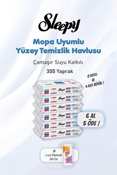 Sleepy Mopa Uyumlu 4xl Çamaşır Suyu Katkılı Havlu, 6 Al 5 Öde Ve Rosie Hediye...
