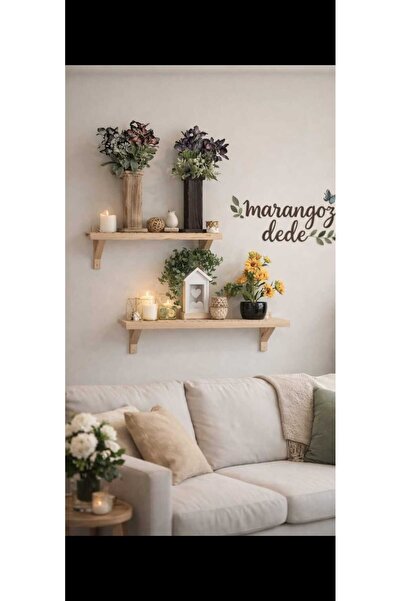 MarangozDede 60 CM LİK 2 Lİ SET Duvar Rafı Çiçeklik Saksılık