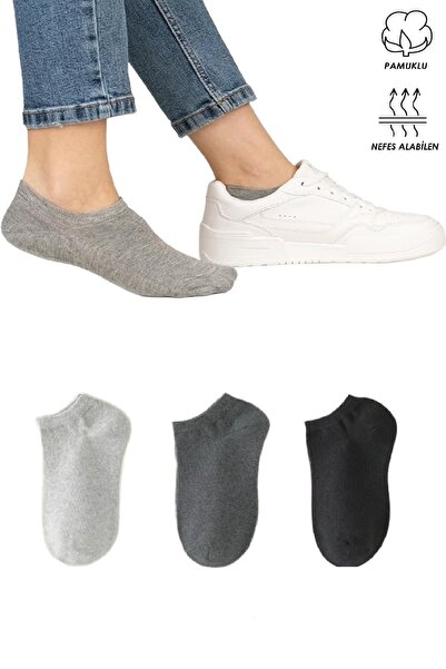 Ozzy Socks 3 чифта безшевни чорапи за мъже и жени, сиво-черни, комплект за еж...