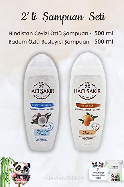 Hacı Şakir Coconut Almond Shampoo - 500 ml and ROSIE