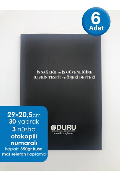 DURU OSGB Occupational Health and Safety Notebook with Autocopili - 6 Pieces
