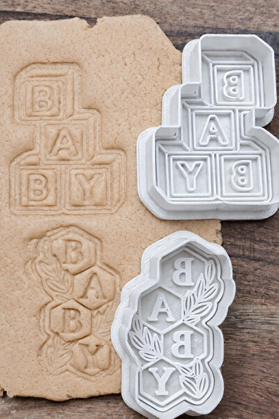 LİYA3D Baby Themed Cookie Stamp Mold Set