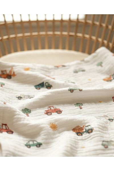 Zezig Cute Vehicles Muslin Blanket