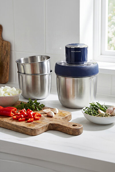 morphy richards Çok Amaçlı 3 Kaseli Doğrayıcı Rondo – 0.8L / 1.2L / 1.5L