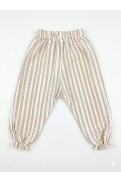 sarpelier %100 Pamuk Müslin Bebek Pantolon Lastikli Paça Şalvar Model
