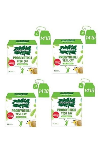 Doğadan Probiyotikli Yeşil Çay Açai Ananaslı 14'lü x 4 Adet