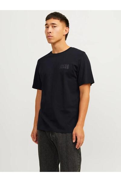 Jack & Jones تي شيرت رجالي بشعار شركة جاك جونز بقصة عادية 12151955