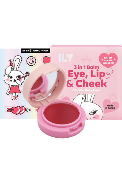 Ily By Jeong Family 3-in-1 Balm for Eyes, Lips, and Cheeks - Rosy Love