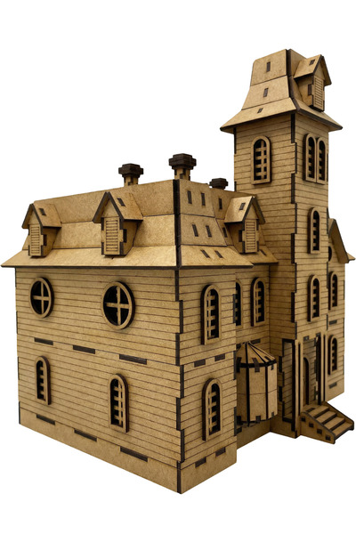 ALGWOOD Addams House 266 Parça Ahşap Maket – Gotik Tarzda Büyük Ahşap Ev Mode...