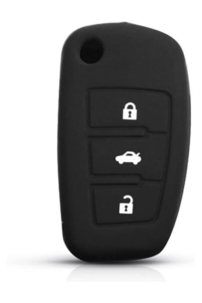 Xenon Bright Carcasă cheie auto Audi din silicon cu 3 butoane, tip cuțit, neagră
