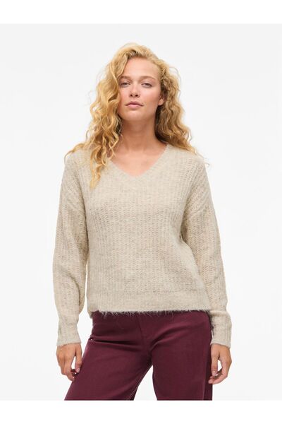 VILA Strickpullover VILAMPE V-Ausschnitt