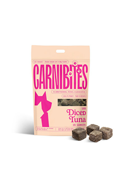 Carnibites تونة مجففة بالتجميد ومقطعة مكعبات - مكافآت طبيعية 100% وخالية من ا...