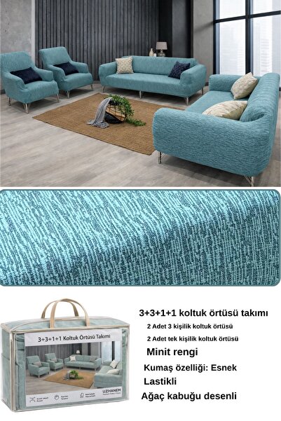 uzhanem Еластичний натяжний чохол з бавовни, що можна прати, 3+3+1+1, з жакар...