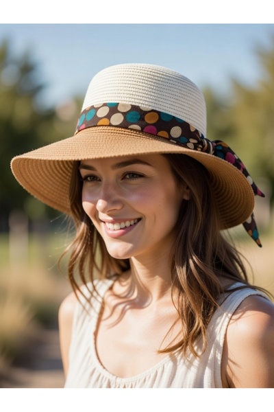 Deeplively قبعة نسائية من القش للشاطئ صيفية ذات جودة عالية - قابلة للطي - قاب...