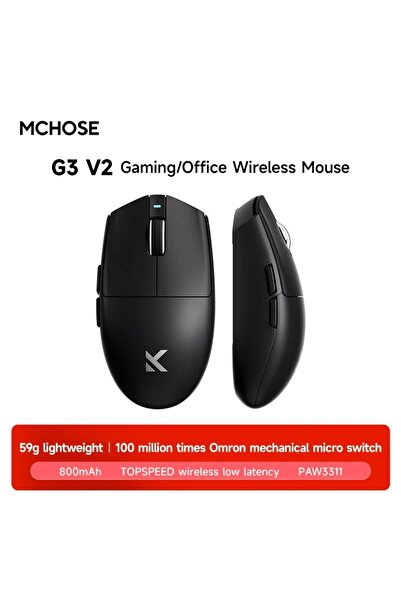 choice2 ماوس الألعاب اللاسلكي ثلاثي الأوضاع G3 V2 أسود من MCHOSE G3 Ultra، مو...