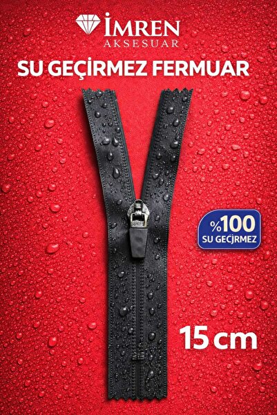İMREN AKSESUAR Su Geçirmez T.10 Dipli 15 Cm Plastik Siyah Fermuar 5 Adet