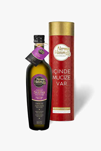Nermin Hanım Zeytinliği Trilye Erken Hasat Soğuk Sıkım Zeytinyağı 500 ML- Kut...