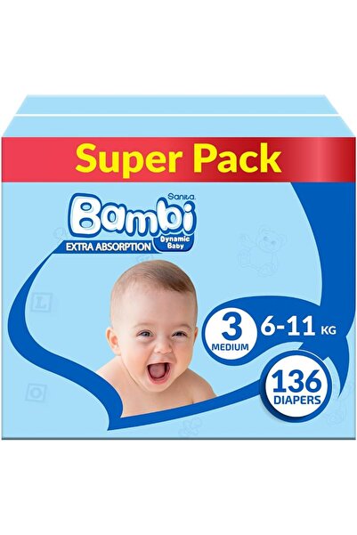 Bambi علبة أدوية سانيتا رقم 3، 136 قطعة