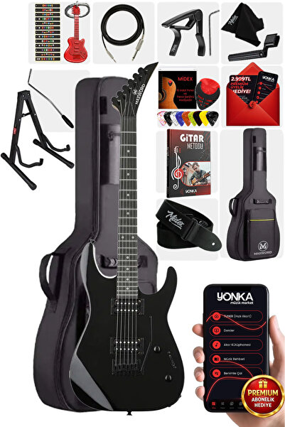 Maxword Grade-st Black Rosewood Klavye Hh Yüksek Kaliteli Floyde Rose Elektro...