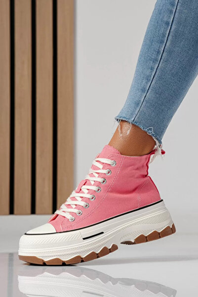 Zaira Adidasi dama roz din material textil Seline #24183 - 40