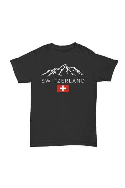 l'eivor تي شيرت قطن مطبوع عليه جبال الألب السويسرية